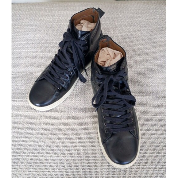 Perry Ellis America Men's Olson Black High Top Leather Sneakers Size 8.5 - Picture 6 of 11